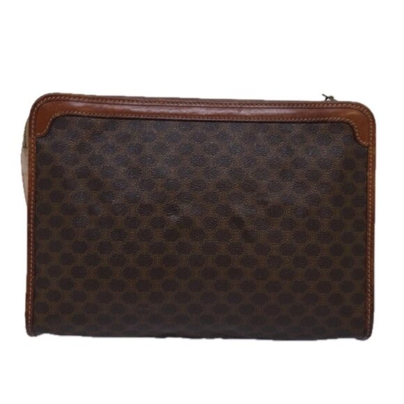 CELINE Macadam Canvas Clutch Bag PVC Brown - Picture 2 of 16